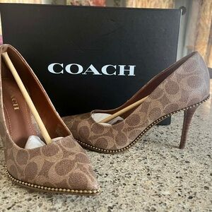 Coach Tan Patterned Women's Heels